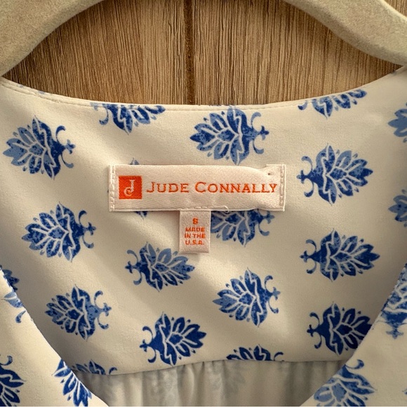 Jude Connally Ivory Dress with Sapphire Floral Pattern - Picture 3 of 6